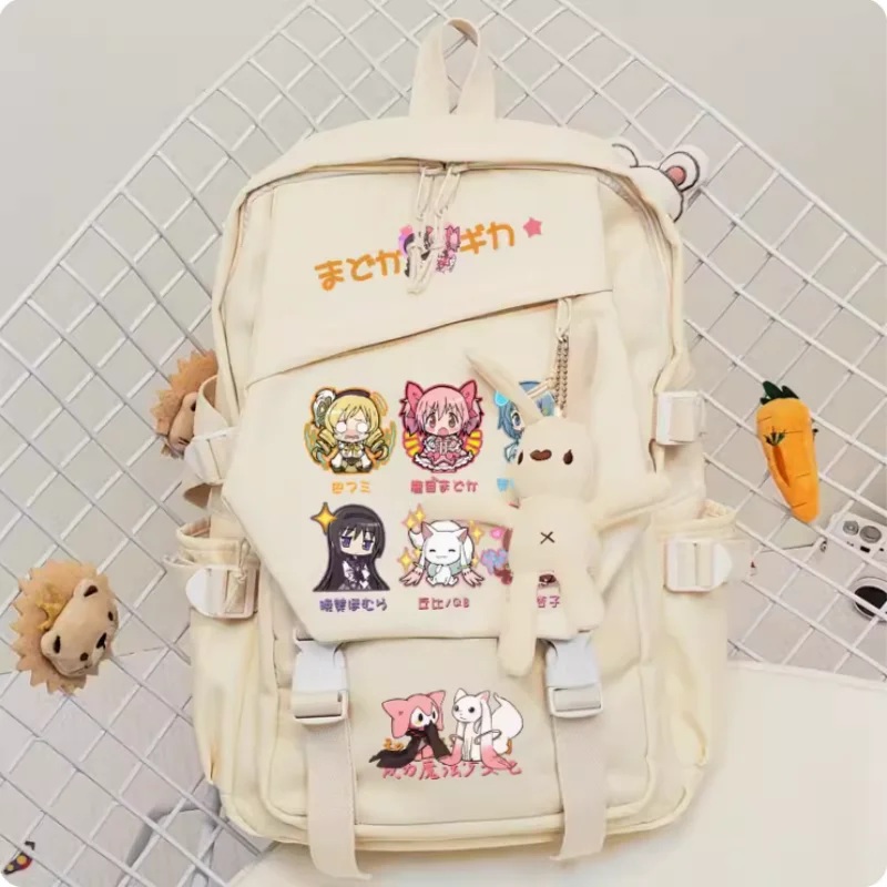 Puella Magi Madoka Magica Kaname Madoka Schoolbag Backpack High-capacity Computer Casual Shoulder Bag Student Messenger Bag 2276