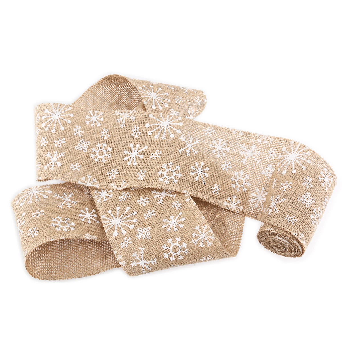 

3 M Fabric Burlap Roll Home Decor Snowflake Craft Ribbon Winter Christmas Hessian Brown