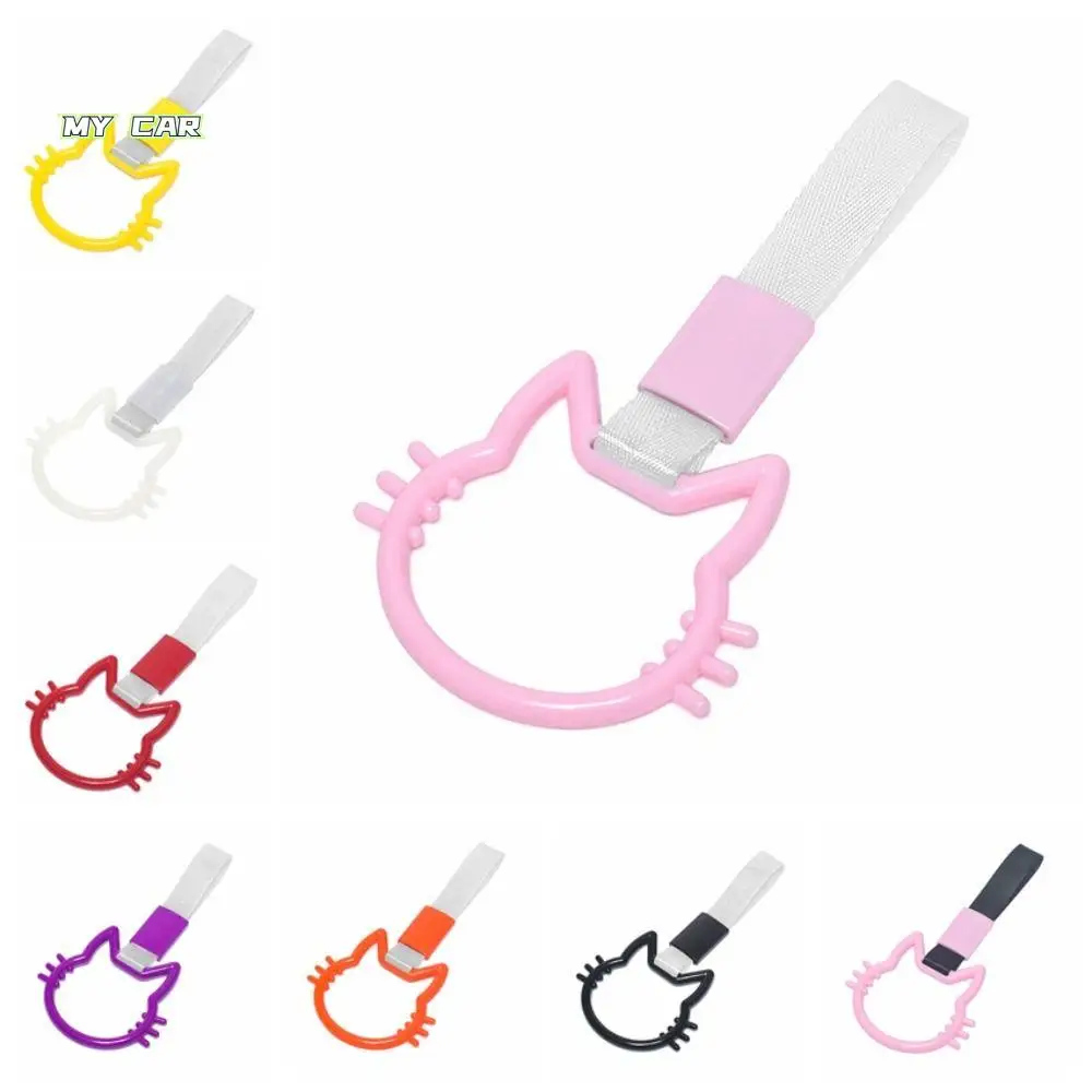 

Cartoon Cat Bus Handle Hand Strap Charm Cat Styling Car Handle Straps Plastics Creative Warning Hanging Ring Car Rear Bumper