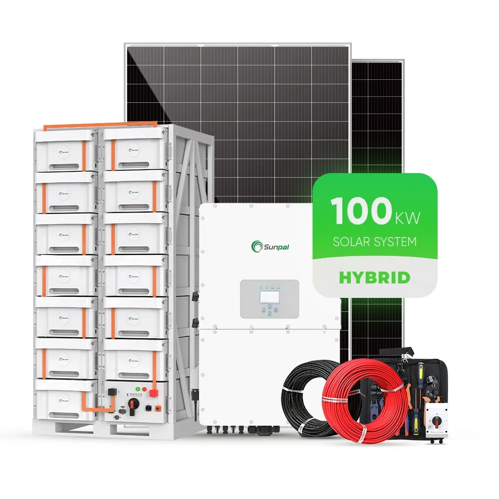 Sunpal Commercial Hybrid Solar Energy System 100kW 100Kva 100kWh 500kWh All in One Solar System Storage Battery Cabinet