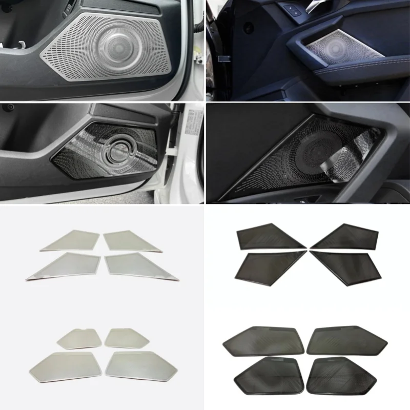 

For Audi A3 8Y Sedan Sportback 2021 2022 Stainless Steel Car Door Panel Loudspeaker Pad Speaker Frame Cover Trim Accessories