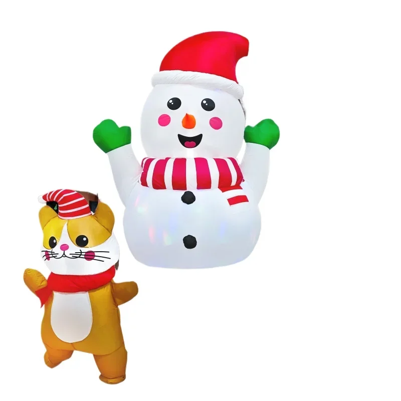 

Design snowman cat dancing with LED garden ornaments Christmas air model Christmas inflatable new model