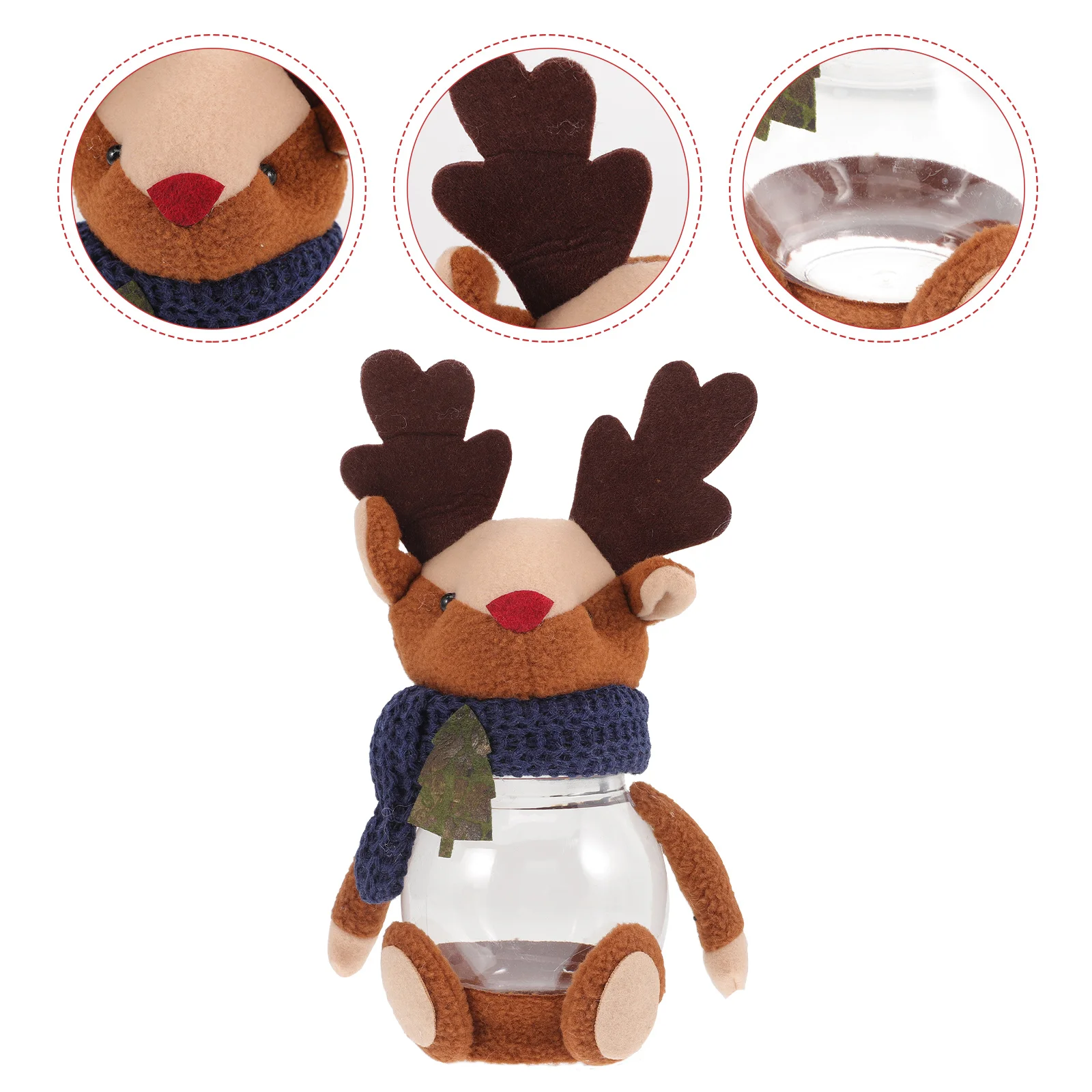 1 قطعة برطمان حلوى عيد الميلاد صندوق تخزين كرتوني شفاف للحلويات والشوكولاتة يعامل المهرجان هدية البسكويت ديكور الحفلات عيد الميلاد #6