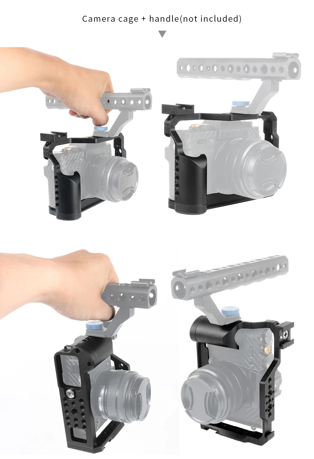 BGNing Aluminium Legierung Kamera Käfig Schutzhülle Stabilisator mit Kalten Schuh Halter für FUJI XT20/XT30 XT30II Kamera Schutzhülle – Detail 9