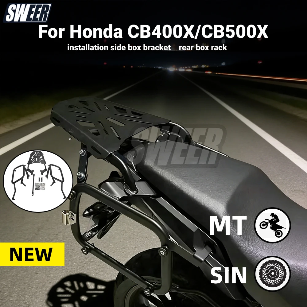 SWEER Motorcycle side box rack  rear box rack quick detachable installation side box bracket fit for Honda CB400X/CB500x