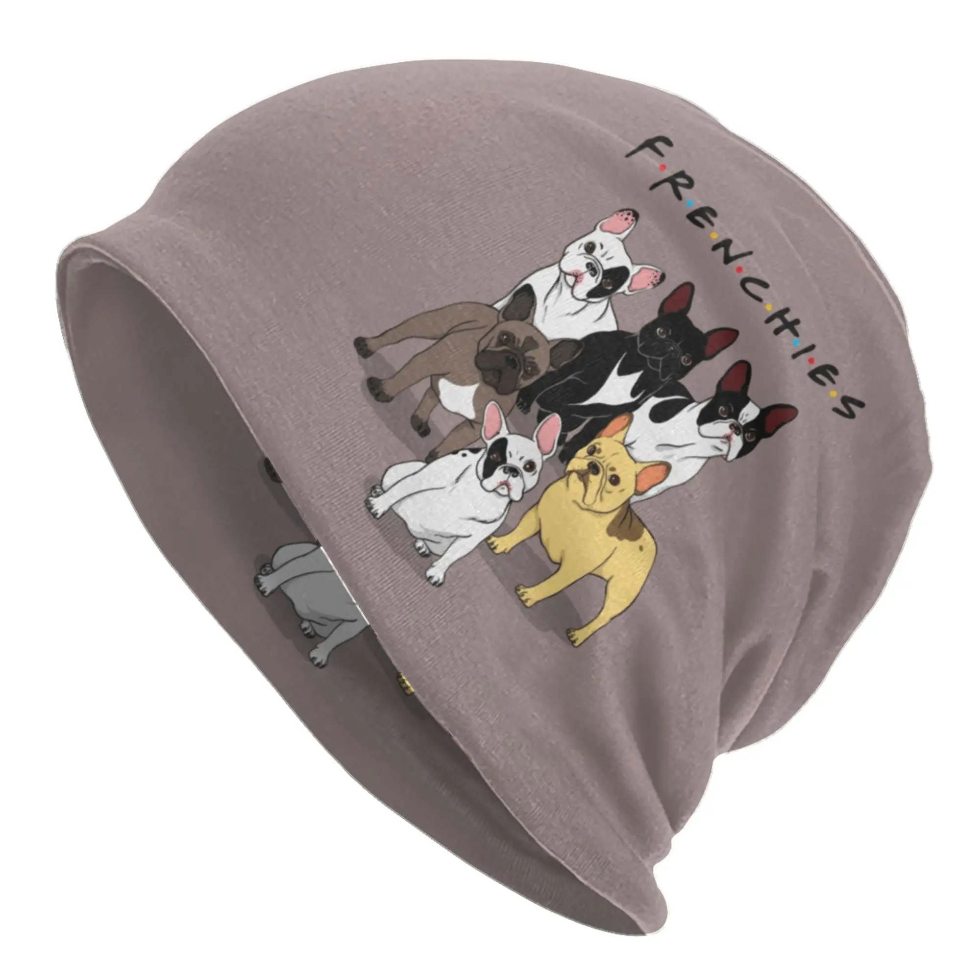 Funny Frenchies French Bulldog Skullies Beanies Caps Men Women Unisex Cool Winter Warm Knitted Hat Adult Dog Animal Bonnet Hats