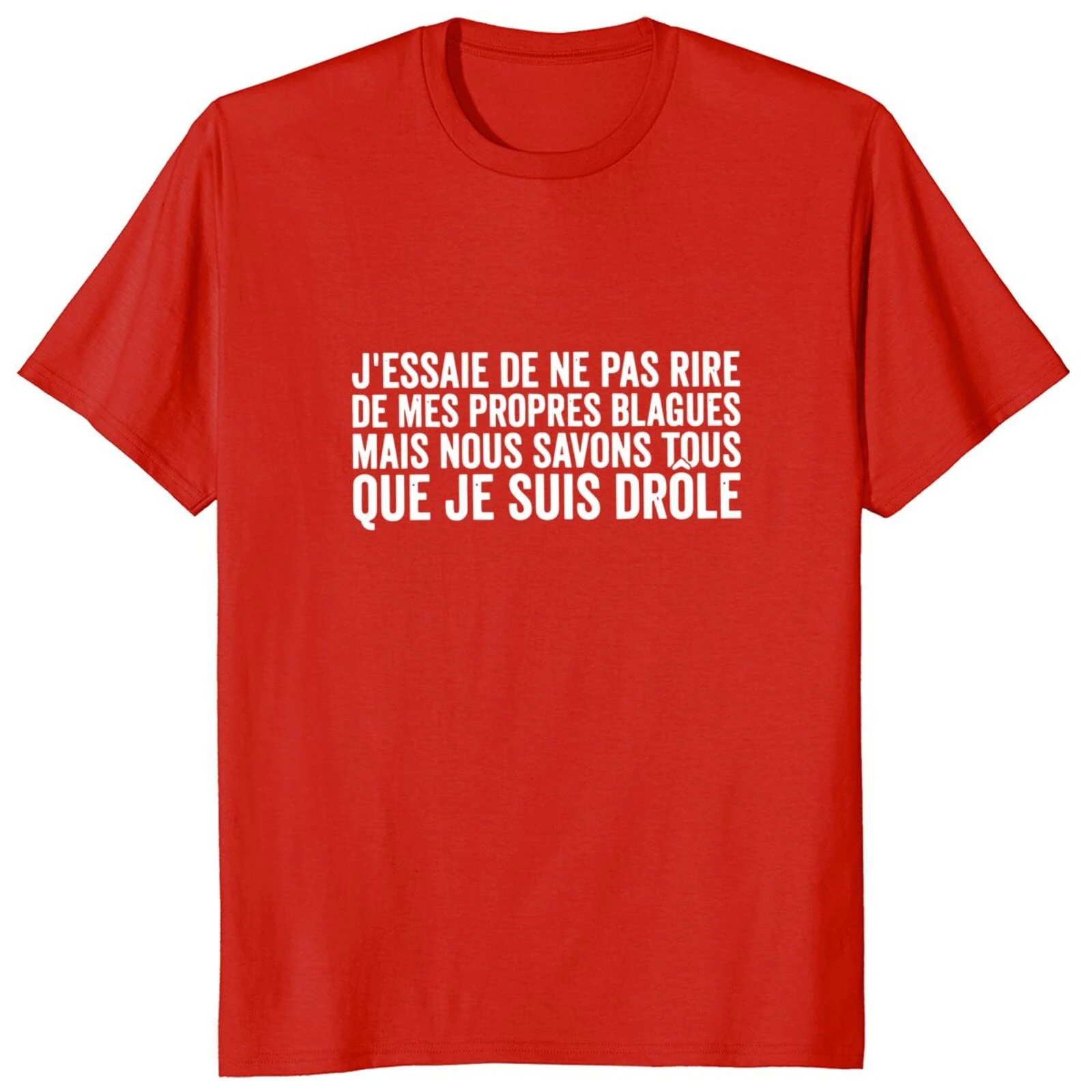 Don\'t Laugh At My Own Jokes T Shirt Funny French Texts Humor Gift Short Sleeve 100% Cotton Unisex Soft Oversized Casual T-shirt