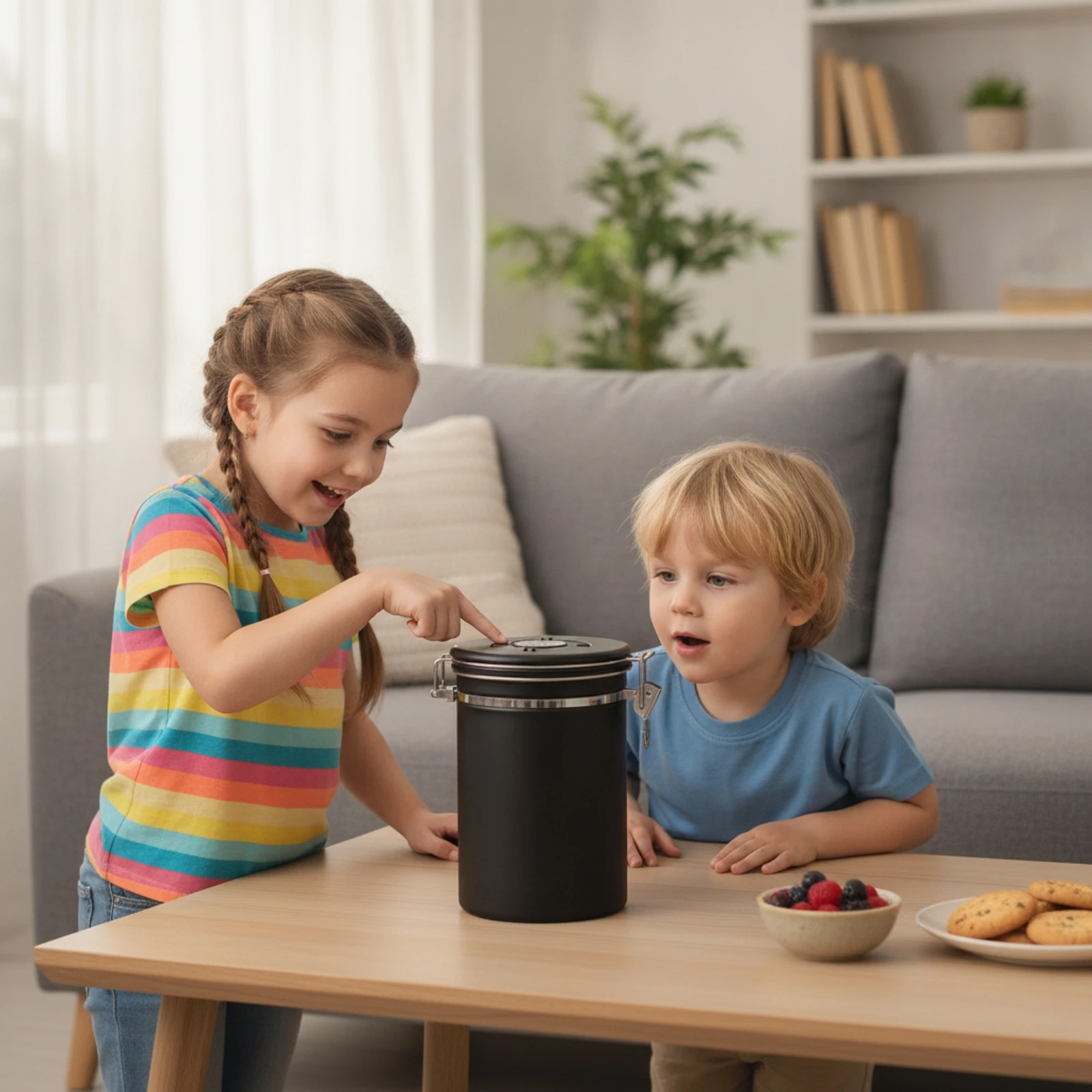 Coffee Canister with Scoop Sealed Coffee Canister Airtight Food Jar User-Friendly High Quality for Home Organizers