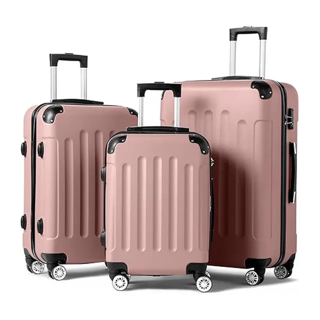 3-Piece Luggage Set Travel Lightweight Suitcases with Rolling Wheels, TSA lock & Hardside Corner, Family Travel – view 5