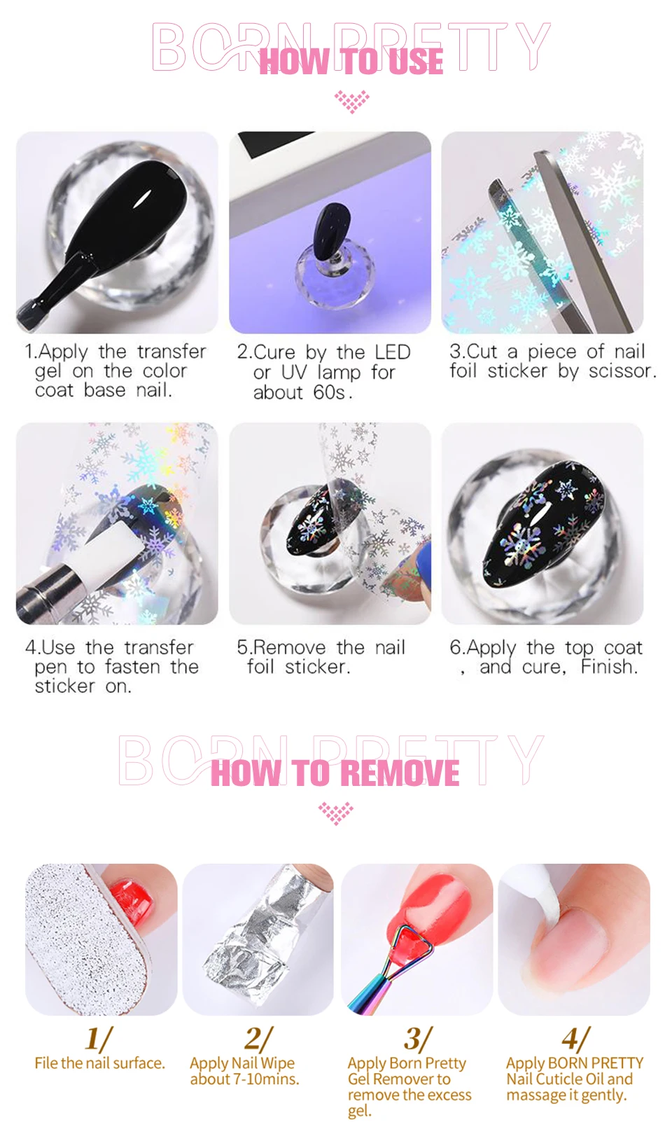 BORN PRETTY Nagelfolien-Gel 10ML Folien-Transfer-Gel für Nagelaufkleber Rosen-Blumen-Designs Florale Hochzeits-Sommer-Nagelgestaltung – Detail 7