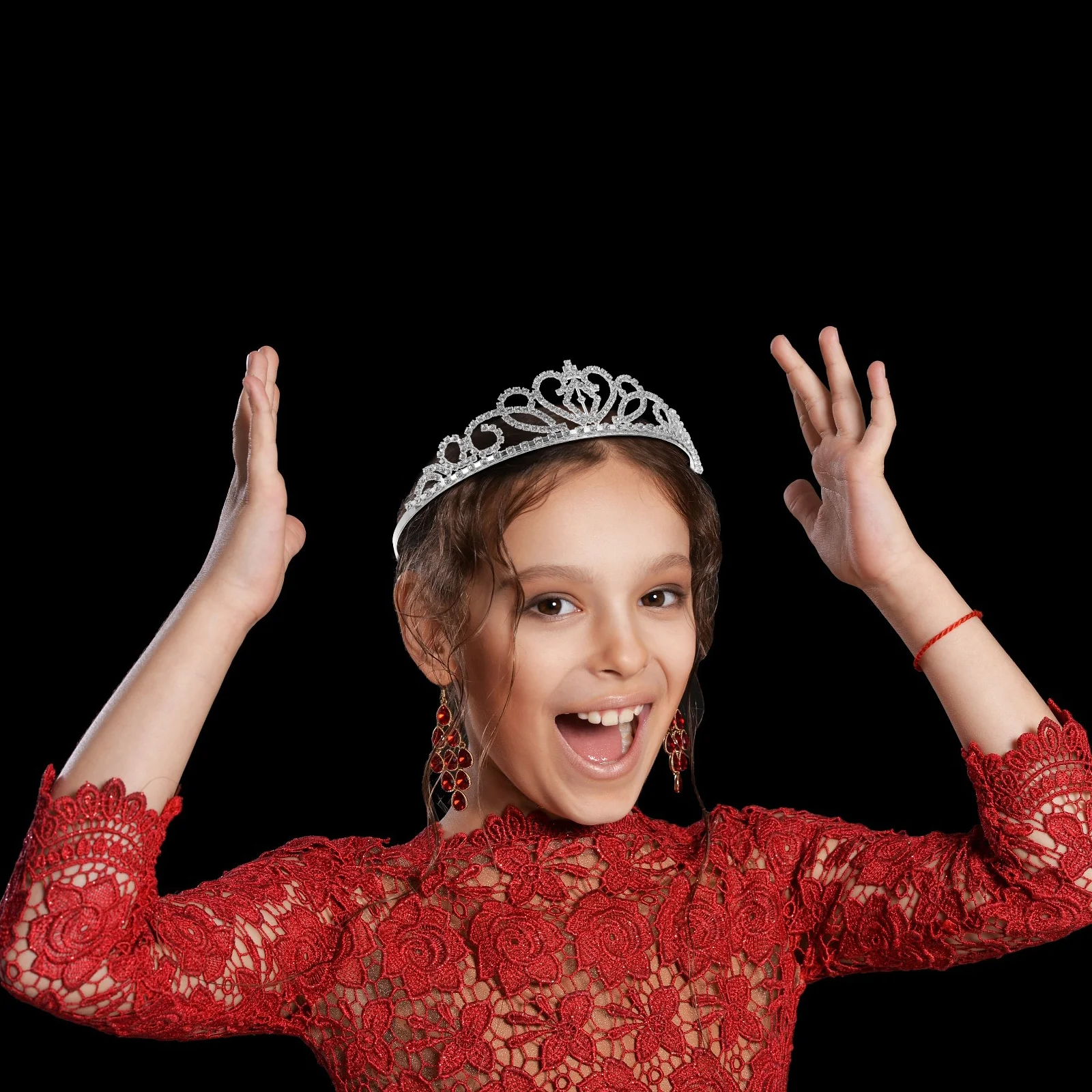 Wedding Silver Rhinestone Alloy Hairband Tiara Bridal Hair Loop Small Comb Engagement Party Crown New Year Headpiece