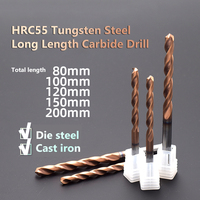 CNC Carbide Drill 60 80 100 150mm Long Length Tungsten Steel For Stainless Steel Metal for Aluminum Copper Hole Machining Tool
