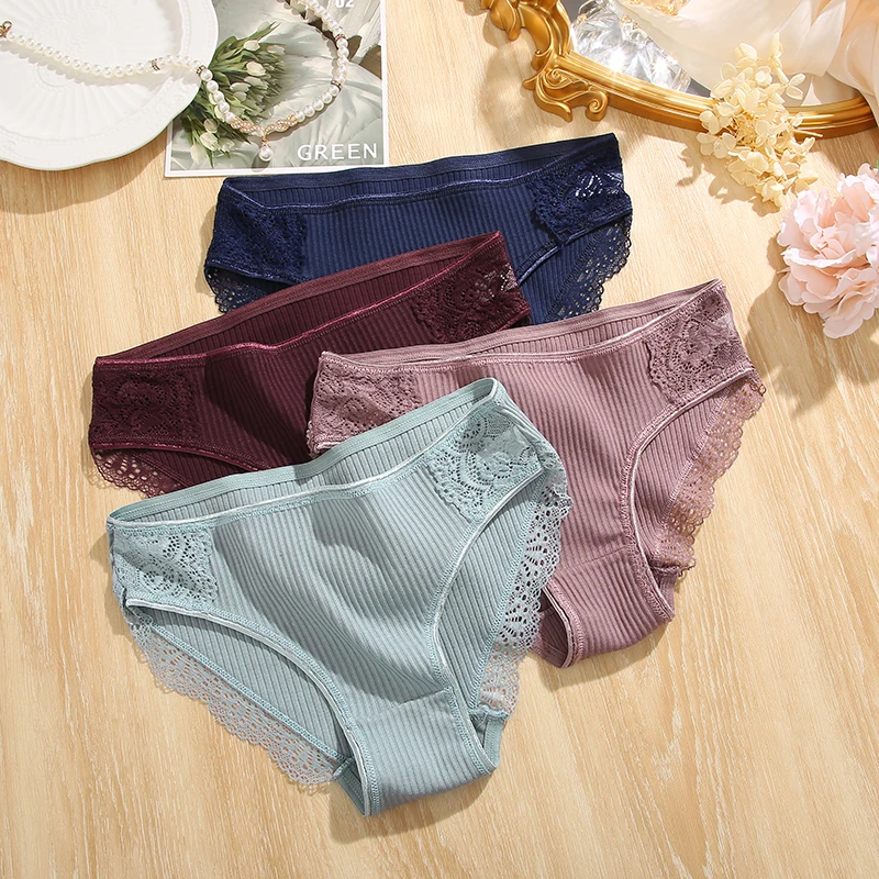 New Lace Women Briefs Cotton Pantys Sexy Seamless Women Panties Solid Color Female Underpants Intimates Women Lingerie M-XXL