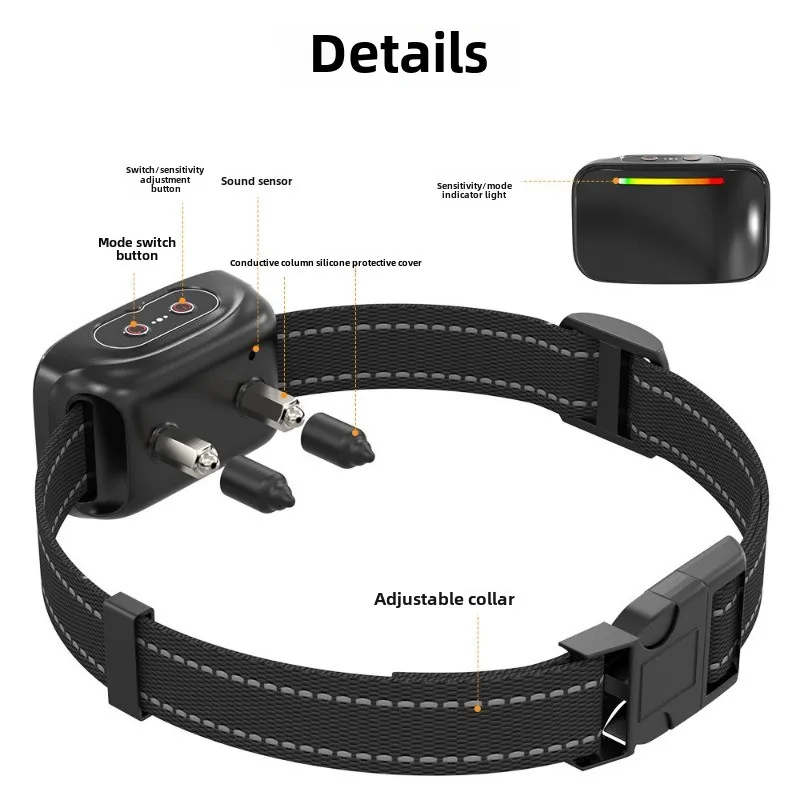 جهاز أوتوماتيكي مضاد للنباح للكلاب الأليفة قابل لإعادة الشحن IP67 مقاوم للماء ومضاد للإزعاج طوق الصدمات الكهربائية سدادة لحاء الكلب