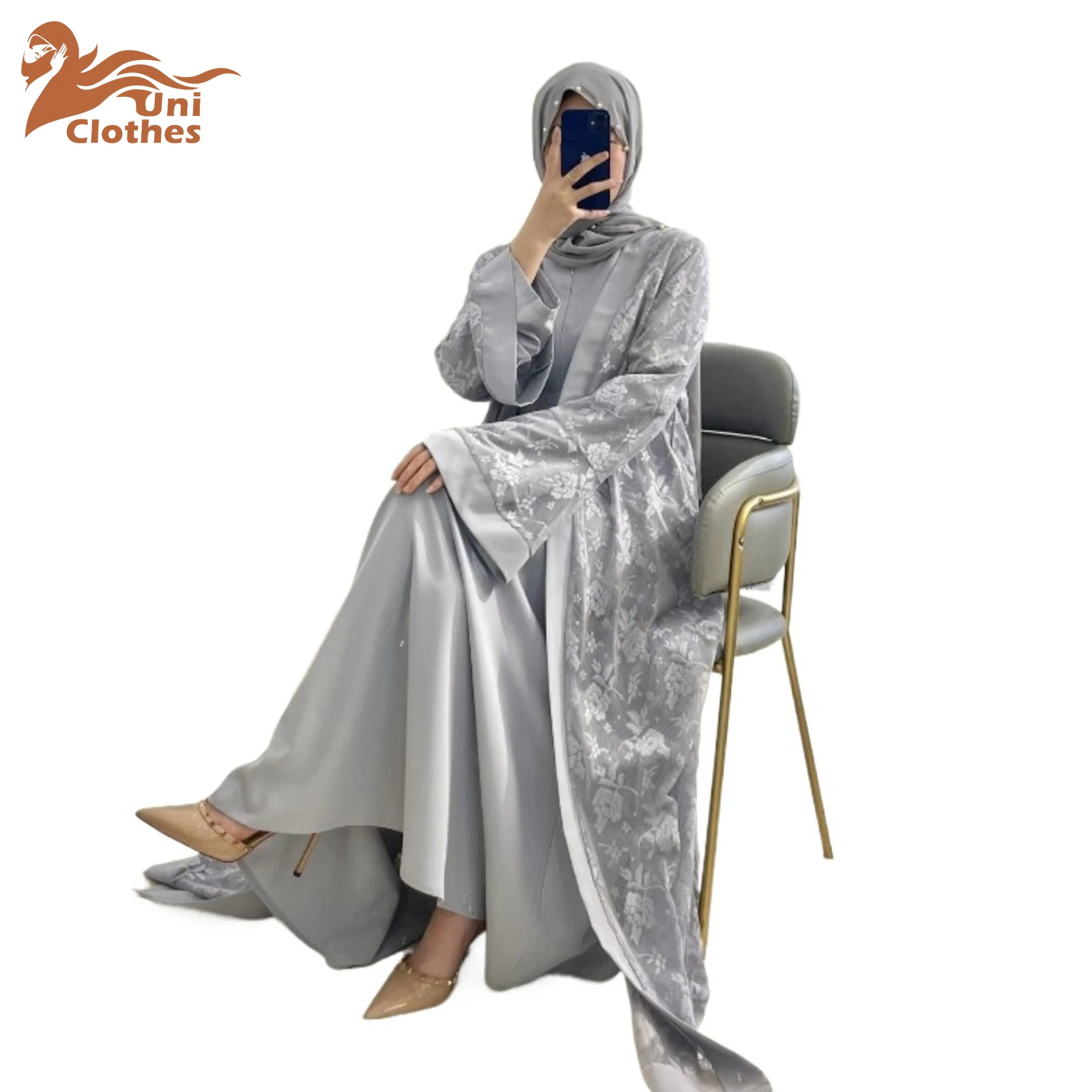 

UNI Ramadan Abaya for Women Muslim Woman Dress Abayas Femme Holiday Dress Robe Jellabiya Jalabiya Eid Dresses Moroccan caftan
