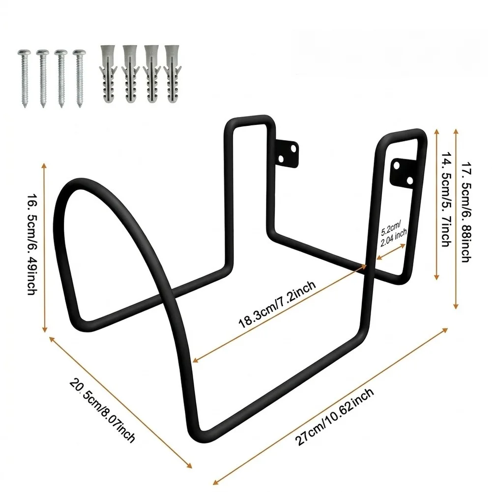 No Drill Wall Mount Hose Holder for Outdoor Fence For Deck Garage Sturdy Iron Construction Weather Resistant for Long Term Use