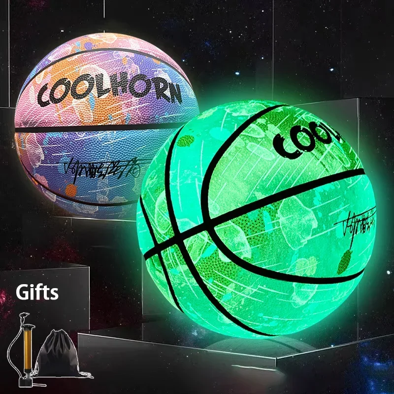 

Holographic Reflective Basketball Size 5/7 for Youth Adults Glowing Luminous Basketball Outdoor Indoor Street Cool Balls 2024