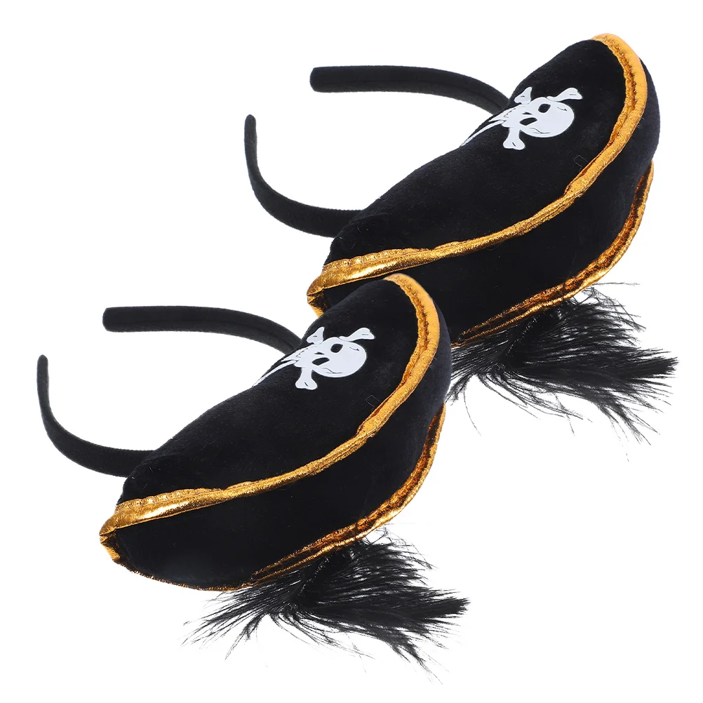 

2 Pcs Pirate Costume Accessories Skull Hat Headband Mini Performance Prop Bride