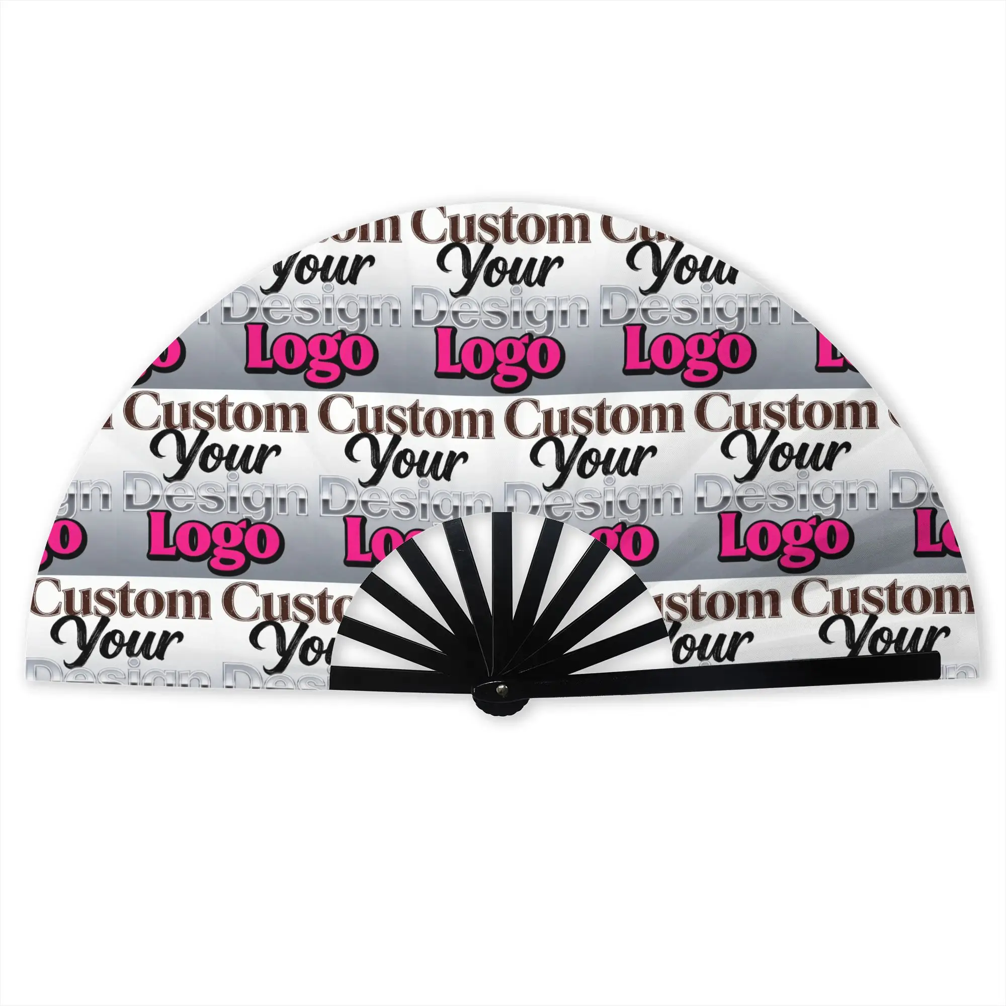 Custom Your Design Logo Hand Fan Promotional Gift Wedding Personalized Photo Name Durable Folding Fans Unique Bulk Pack Fan