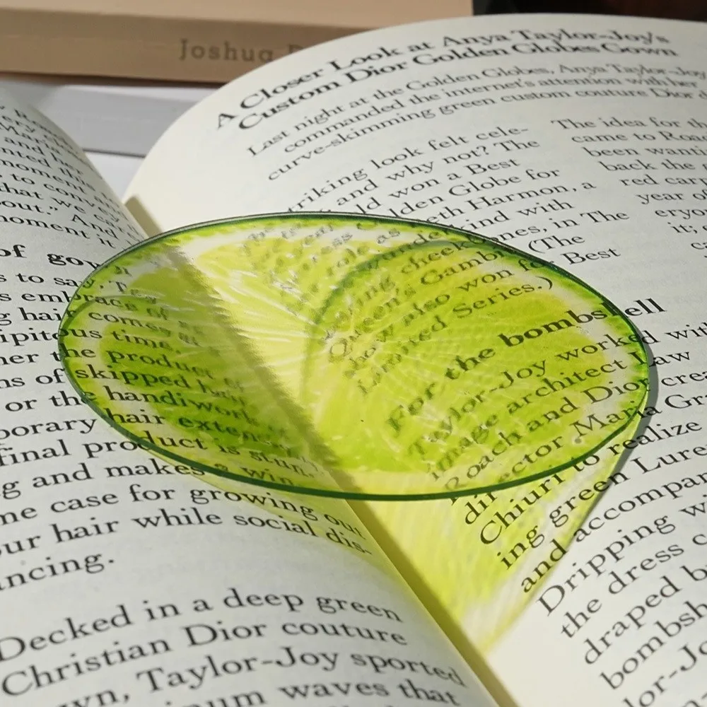 New Refractive Color Acrylic Bookmark Simulation Fruit Cute Cartoon Translucent Bookmark Funny Pages Guide Marker Note Marker