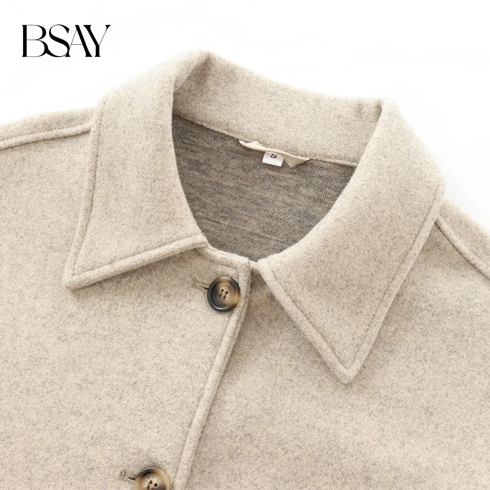 TRAF Women Fashion Autumn Winter Pocket New Loose Coat Jacket Long Sleeved Single Breasted Lapel Coats Chic Ladies Tops Mujer