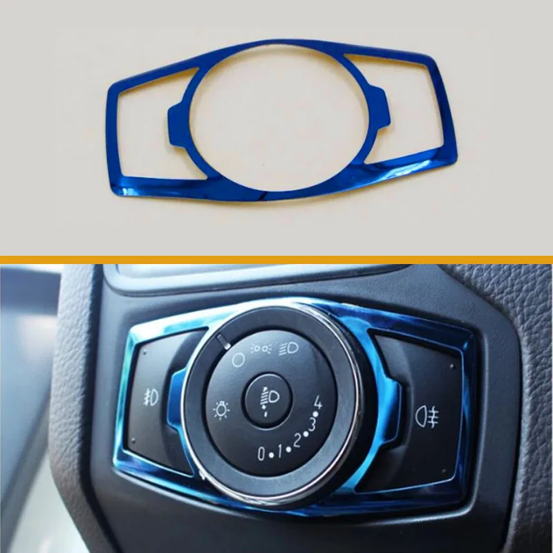 My Good Car Car Headlight Switch Trim Decorative Sequins Cover Sticker for Ford Focus 3 4 MK4 2014 2015 2016 2017 Accessorie