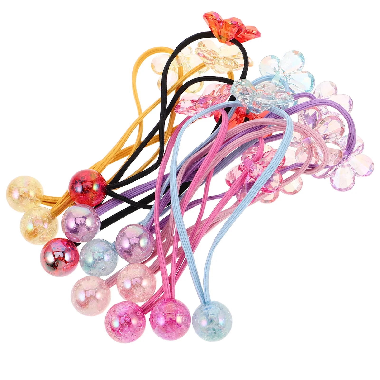 

Набор из 12 резинок для волос с двойными бусинами, конфетных цветов, мягкие резинки-цветы для хвоста, для повседневного использования