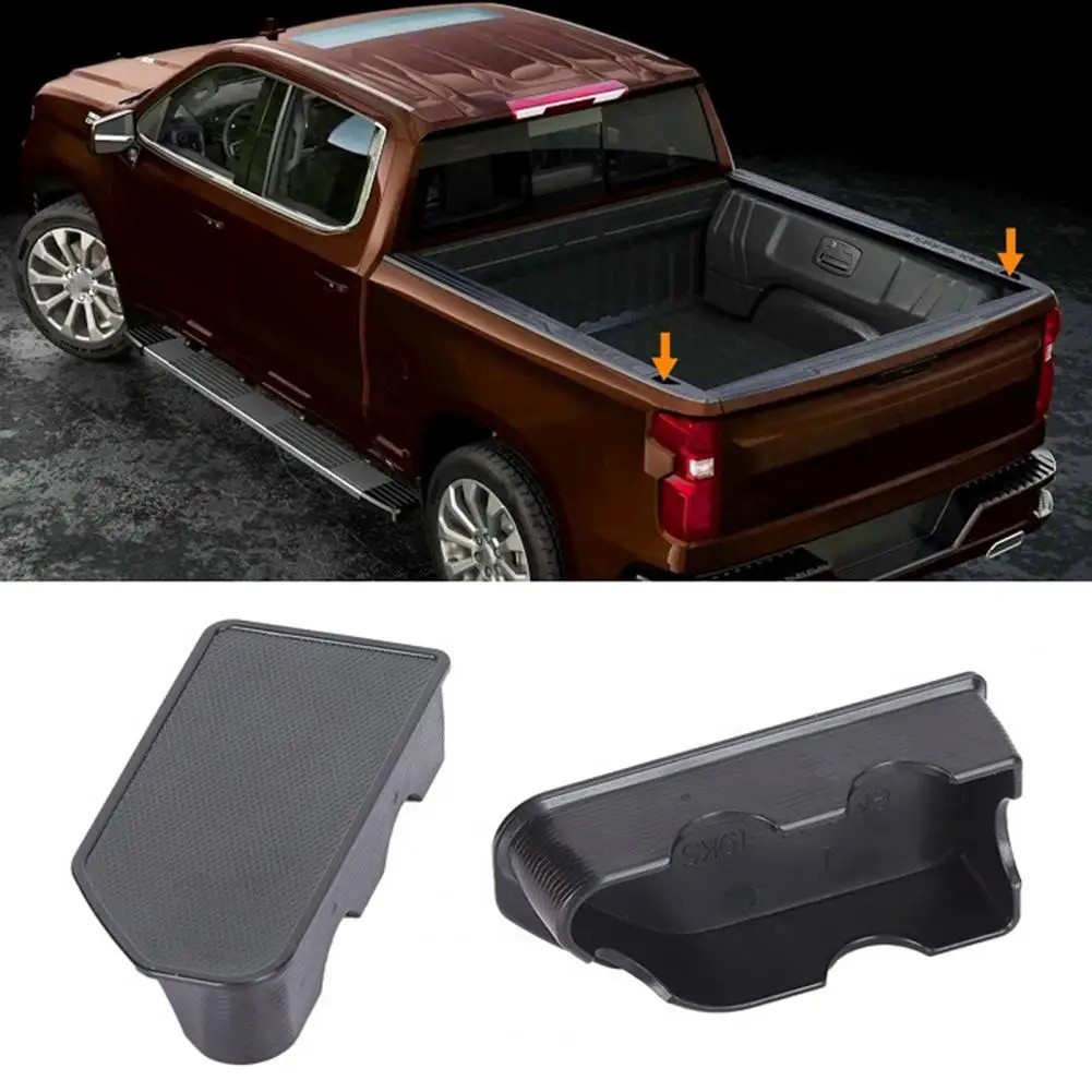 2Pcs Protective Covers Car Accessory Center Console Tray Bed Rail Stake Pocket Covers for Silverado 2019-2021 Bed Rail