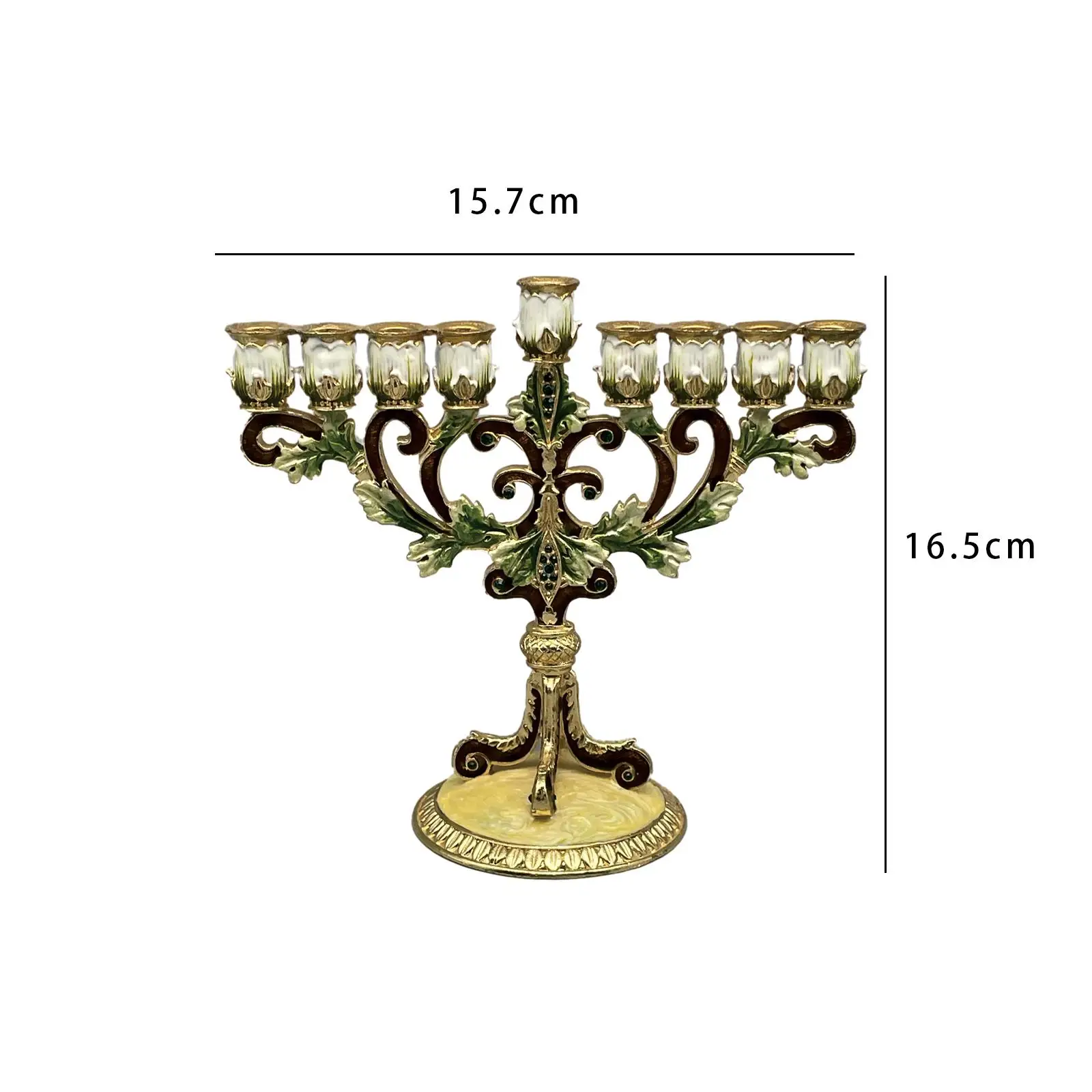 חנוכייה צבועה בעבודת יד שולחנית מסורתית 9 קנים חנוכייה צבועה בעבודת יד שולחנית מסורתית 9 קנים