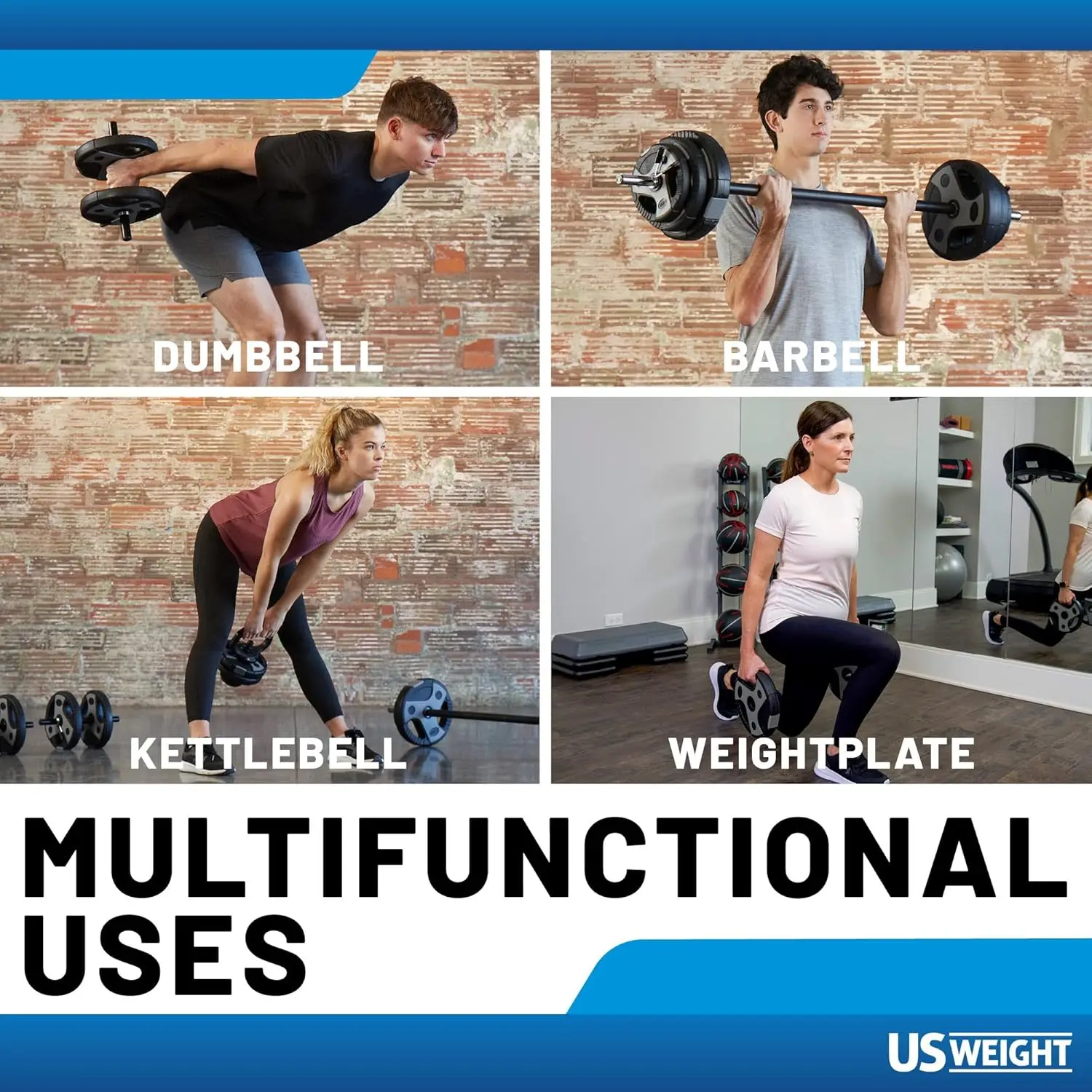 Home Gym - Various Weight Options, Metal Weight Set for Multi-Use