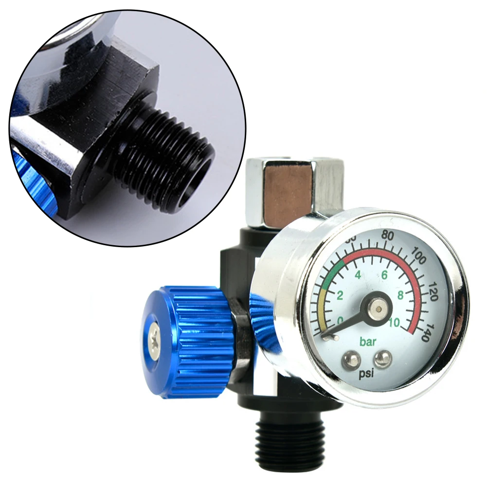 Oil Water Trap Filter Inline Air Regulator Gauge for Pneumatic Tools Designed for Airbrush Applications and Moisture Separation