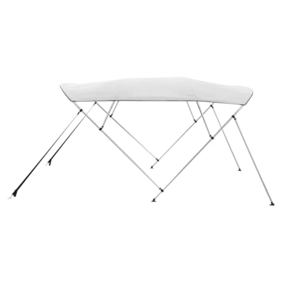 

Тент-бимини для лодки с 4 дугами, 96 длина x 67-72 ширина x 54 высота, светло-серый, из полиэстера 600D, водонепроницаемый, с алюминиевым каркасом, включает сумку для хранения