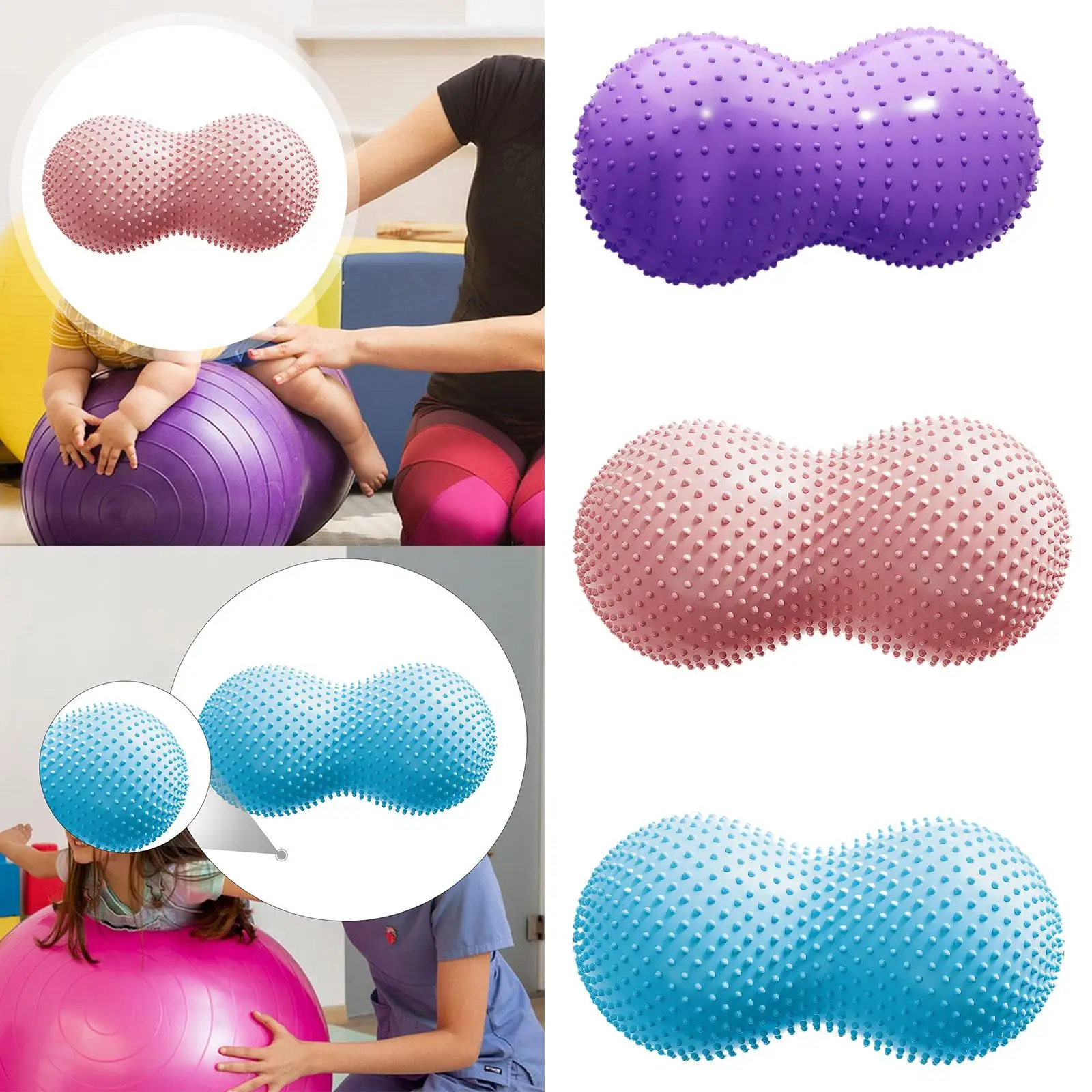 PVC Peanut Exercise Ball Comfortable Cradle Stability Yoga Ball with Pump for Pregnancy Labor and Home Workouts