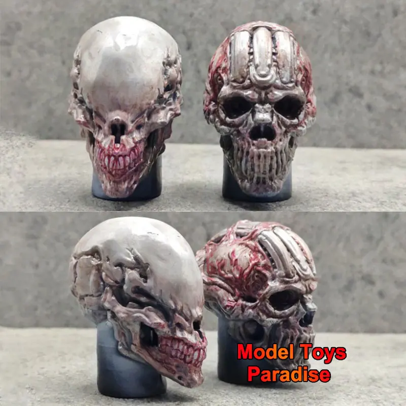 

1/12 1/6 масштаб монстр череп солдат голова резьба модель аксессуары подходят 6 дюймов 12 дюймов фигурку тела