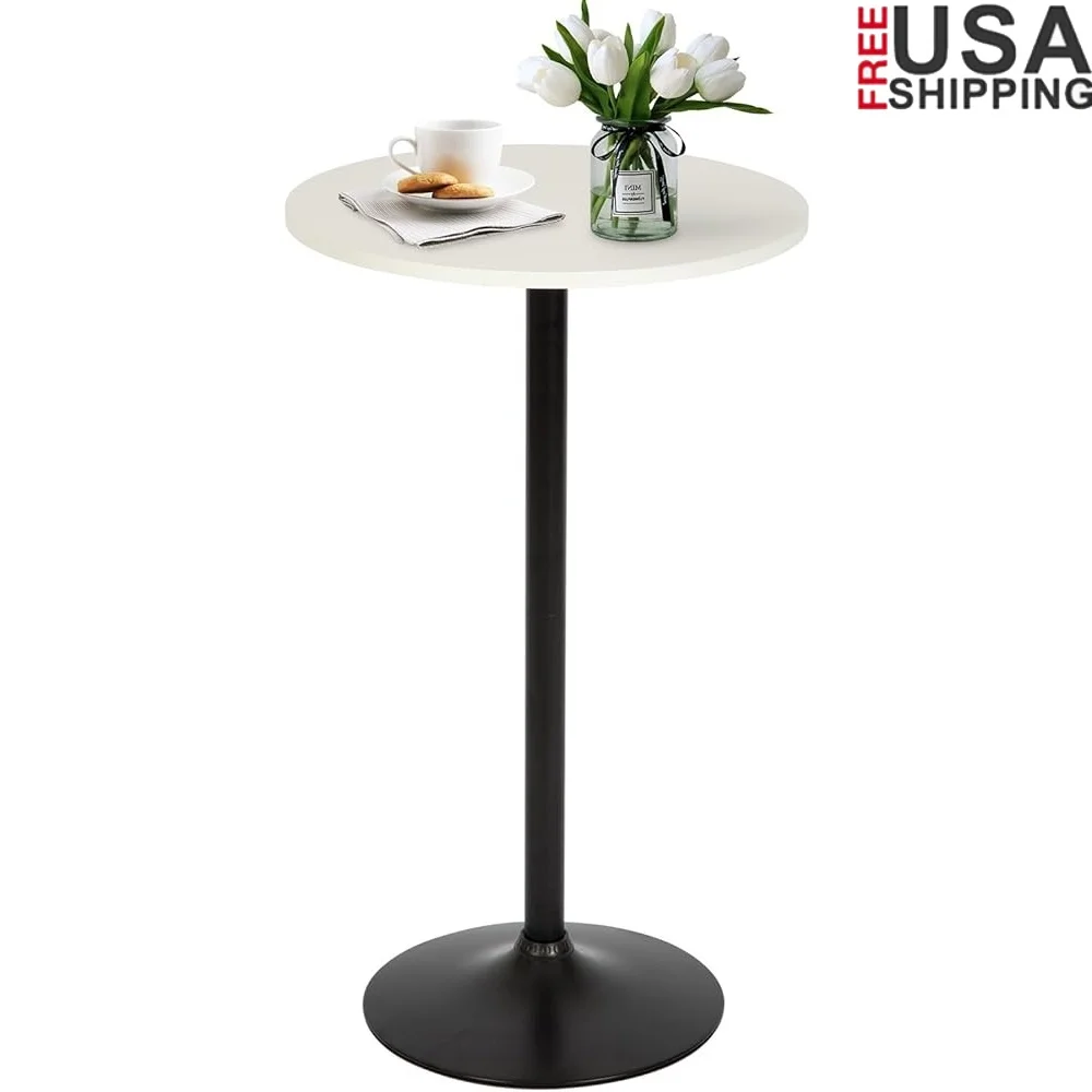 

Round Bar Table 40 Inch Height Cocktail Bistro Table Sturdy Metal Base Ergonomic Kitchen Dining Furniture