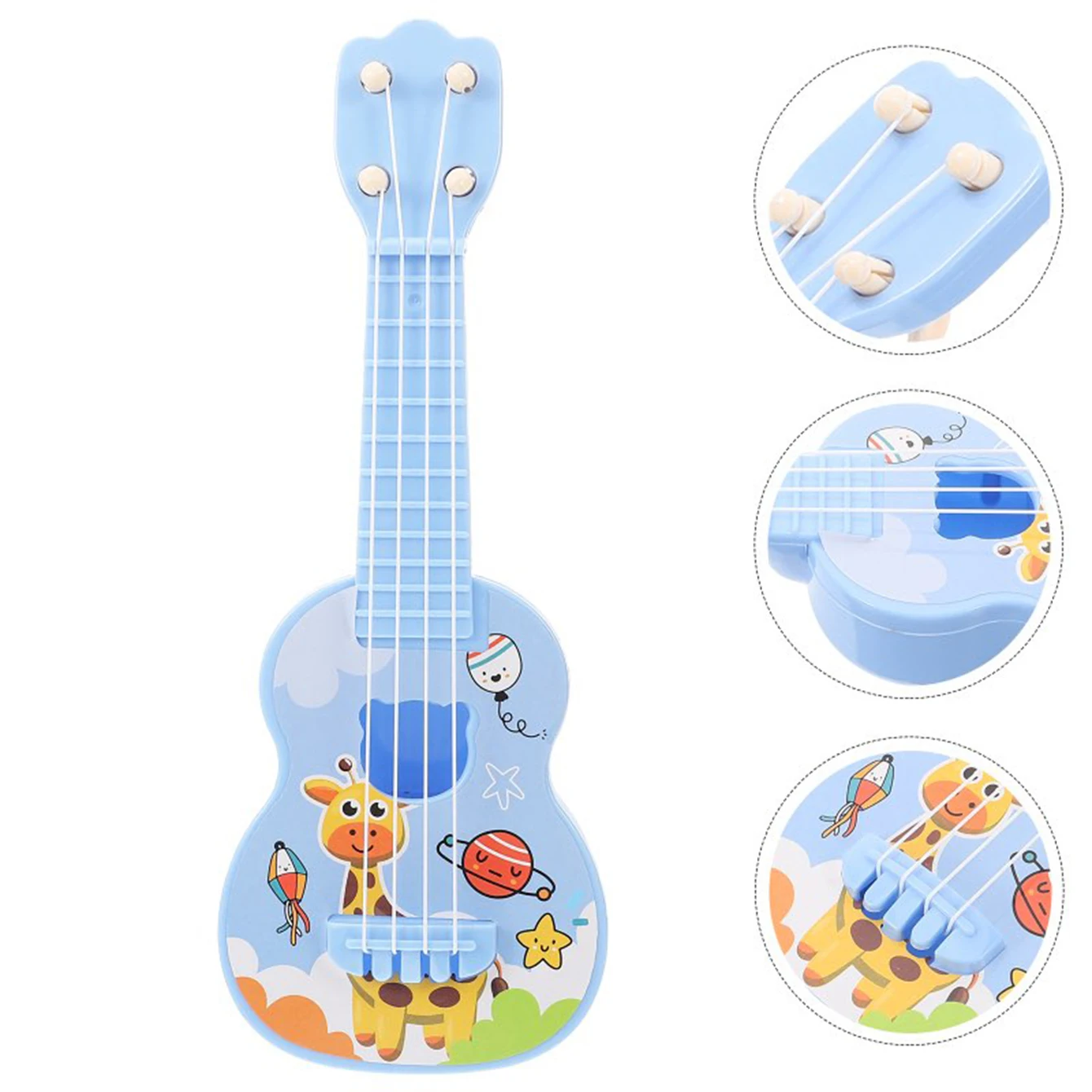 Guitarra Ukulele Montessori para crianças, brinquedo para tocar instrumentos com pás, simulando Yukrili, brinquedos musicais para meninos e meninas, presentes, 21cm