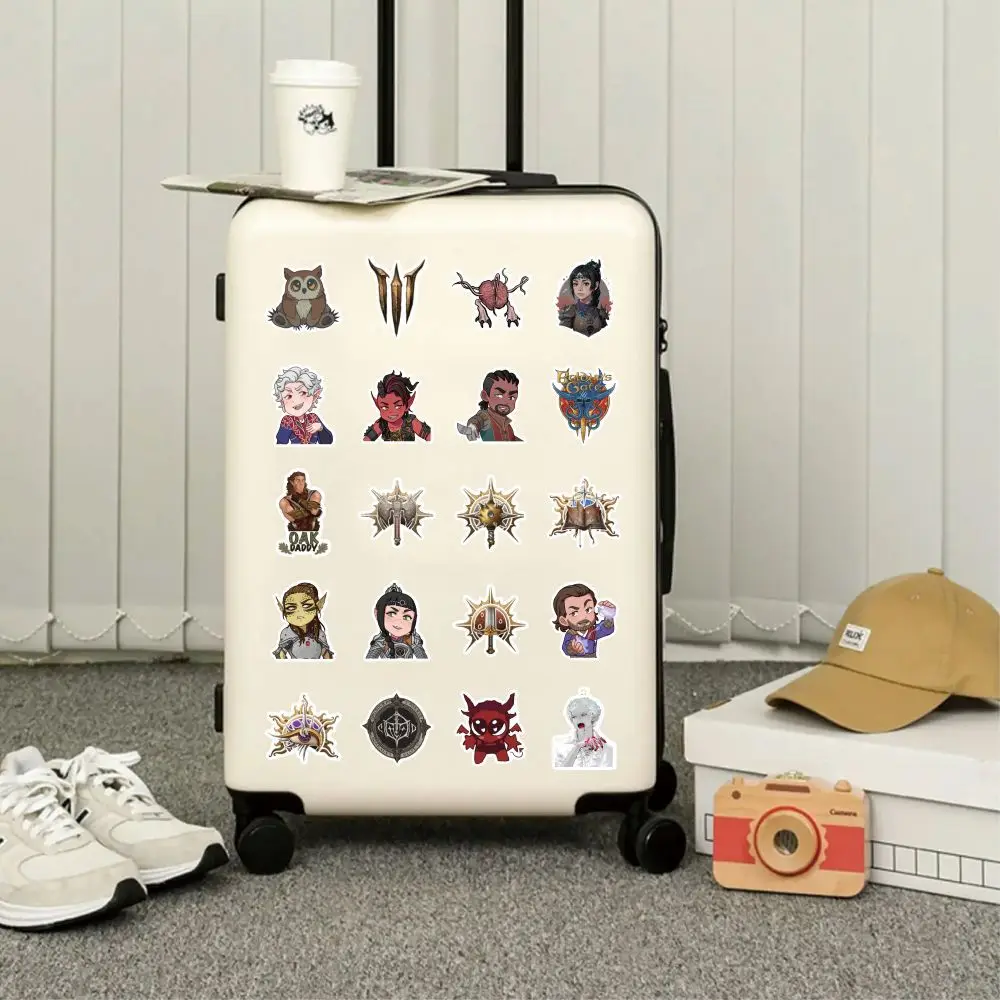 10/60Pcs Vintage Classic Games BG3 Stickers Funny Decoration Decals Toy Gift PVC DIY Laptop Suitcase Guitar Skateboard