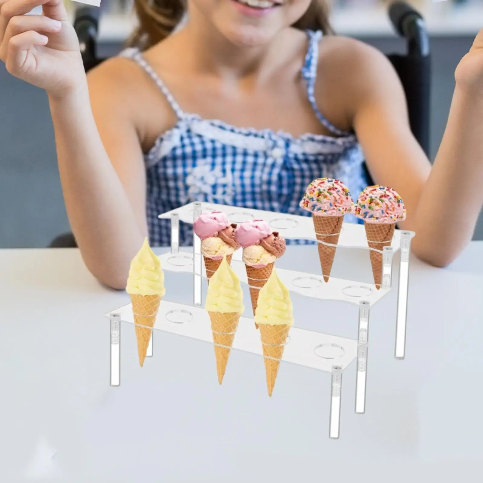 

Держатель для конуса для мороженого, универсальная декоративная практичная подставка для вафельного конуса для центрального стола, шведского стола, дня рождения, юбилея