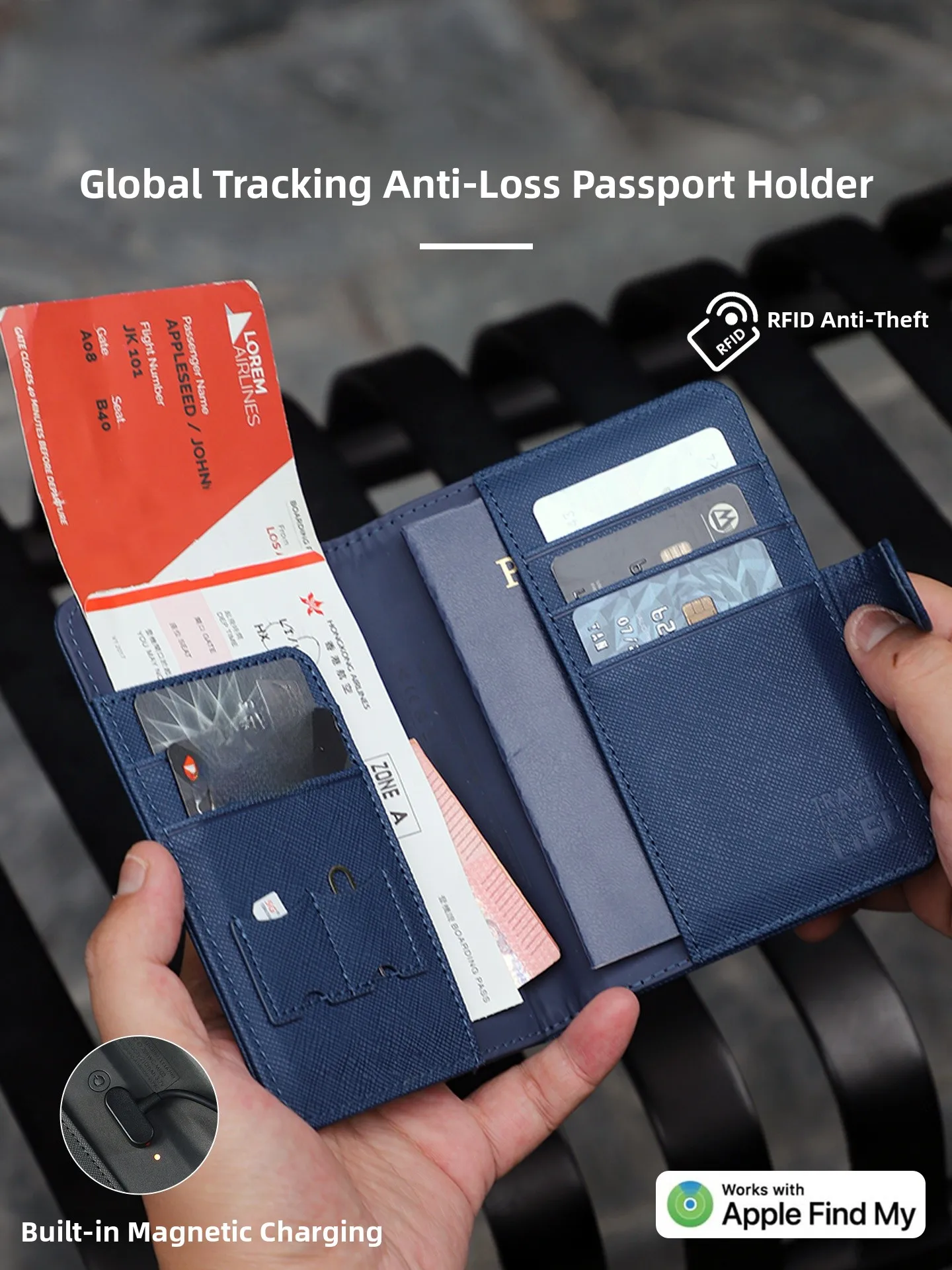 

Антивандальный держатель для паспорта Ego с RFID-защитой, сумка для хранения дорожных документов, система глобального позиционирования, предотвращение потери, держатель для карт и документов.