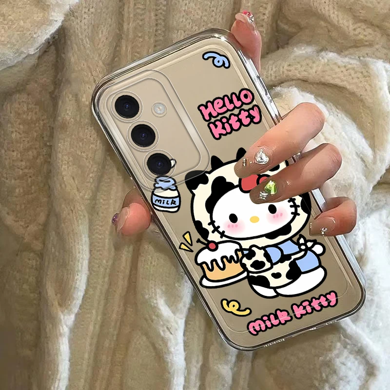 Bonito sanrio kuromi capa de telefone macio para samsung galaxy a36 a13 a33 a25 a56 a73 a54 a34 a35 a15 a26 a24 a55 a23 a14