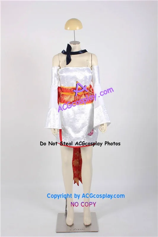 

Dead or Alive Ayane Cosplay Costume white brocade fabric made acgcosplay include headdress and stockings