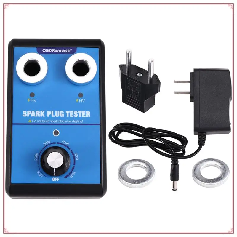 

Obdresource Car Spark Plug Tester Dual Hole 0-6000Rpm Working Frequency 12V Car Engine Ignition Coil Tester Tool US Plug
