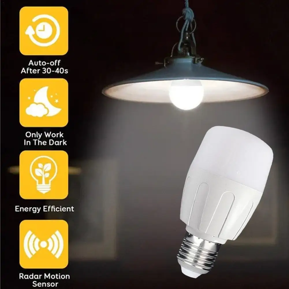 Radar Sensor Light Led Bulb  Induction Light Bulb  Activated Light 220V Outdoor LED  Smart Rgb Light