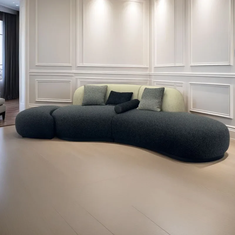 Curved sofa combination, curved fabric sofa curved living room large apartment