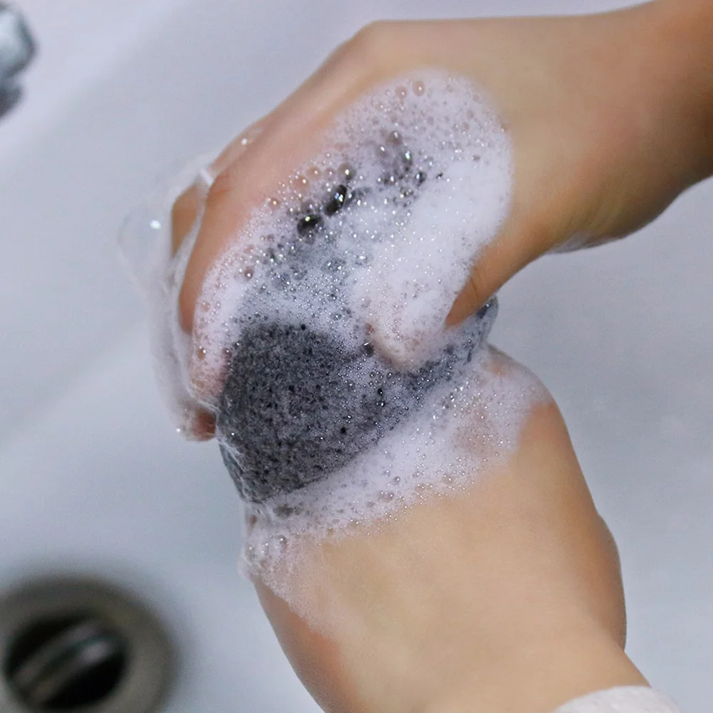 Konjac Sponge Exfoliating Facial Sponges Great for , Oily & Prone Skin （Bamboo Charcoal Black) Konjac Face Sponge Charcoal