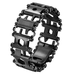 Multifunction Outdoor Tool Bracelet Screwdriver, Can Opener, Bottle Opener Allen Wrench 29 In1 Stainless Steel Bracelet Wearable