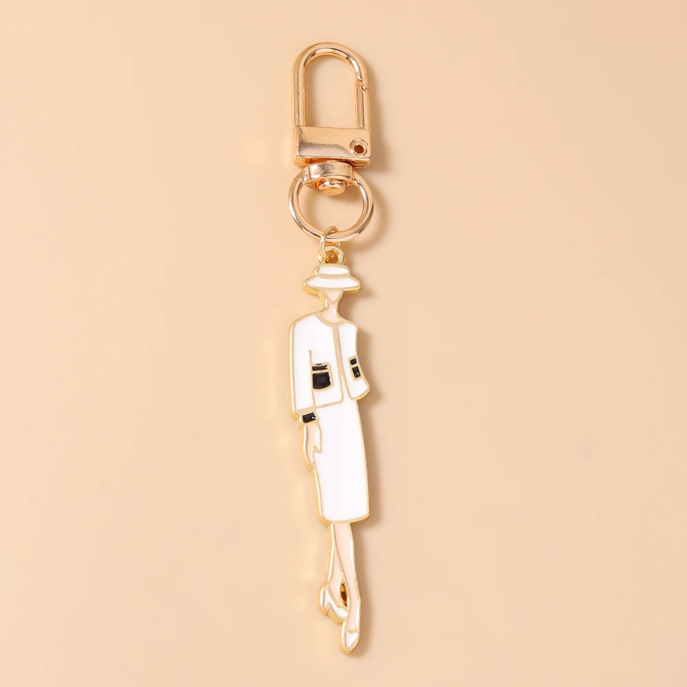 Aihua Modischer Eleganter Damen-Schlüsselanhänger, Emaille-Hut-Taschen-Schlüsselring für Mädchen, Tolles Geschenk, Rucksack-Taschenanhänger, Handgefertigter Schmuck – Detail 9