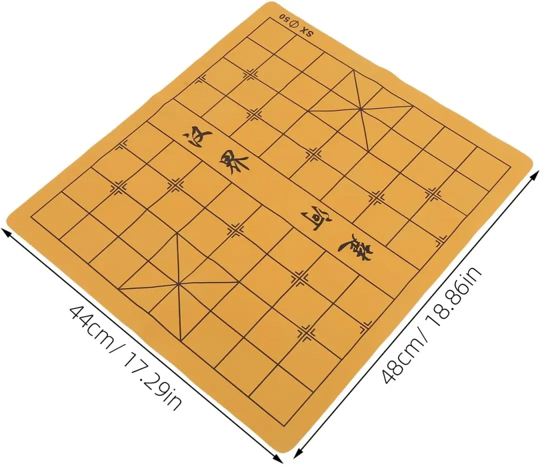 Opvouwbare Chinese schaakbordmat, 18,89 x 17,32 inch Xiangqi-spelmat voor op reis