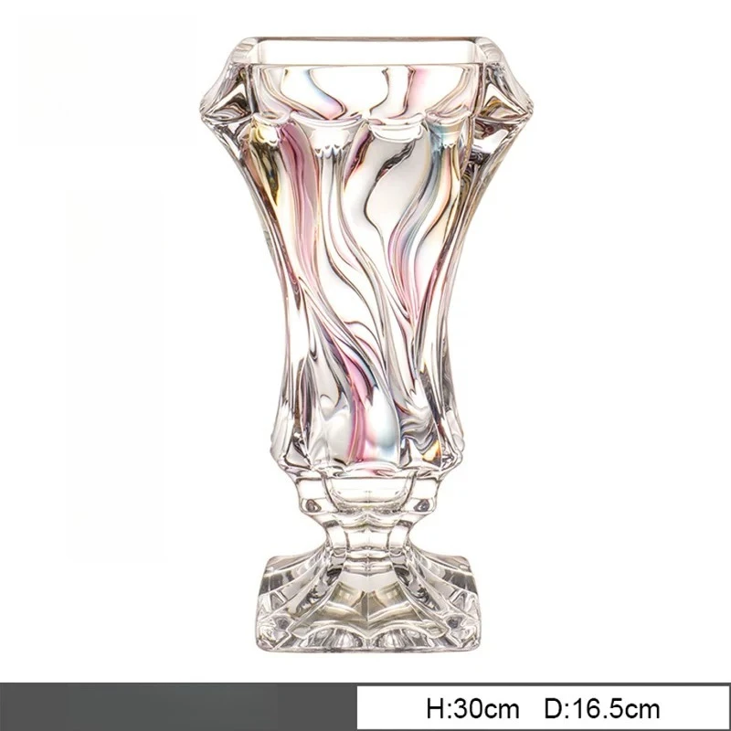 Vase ornament light luxury high-end sense living room vase housewarming gift high-end crystal glass vase