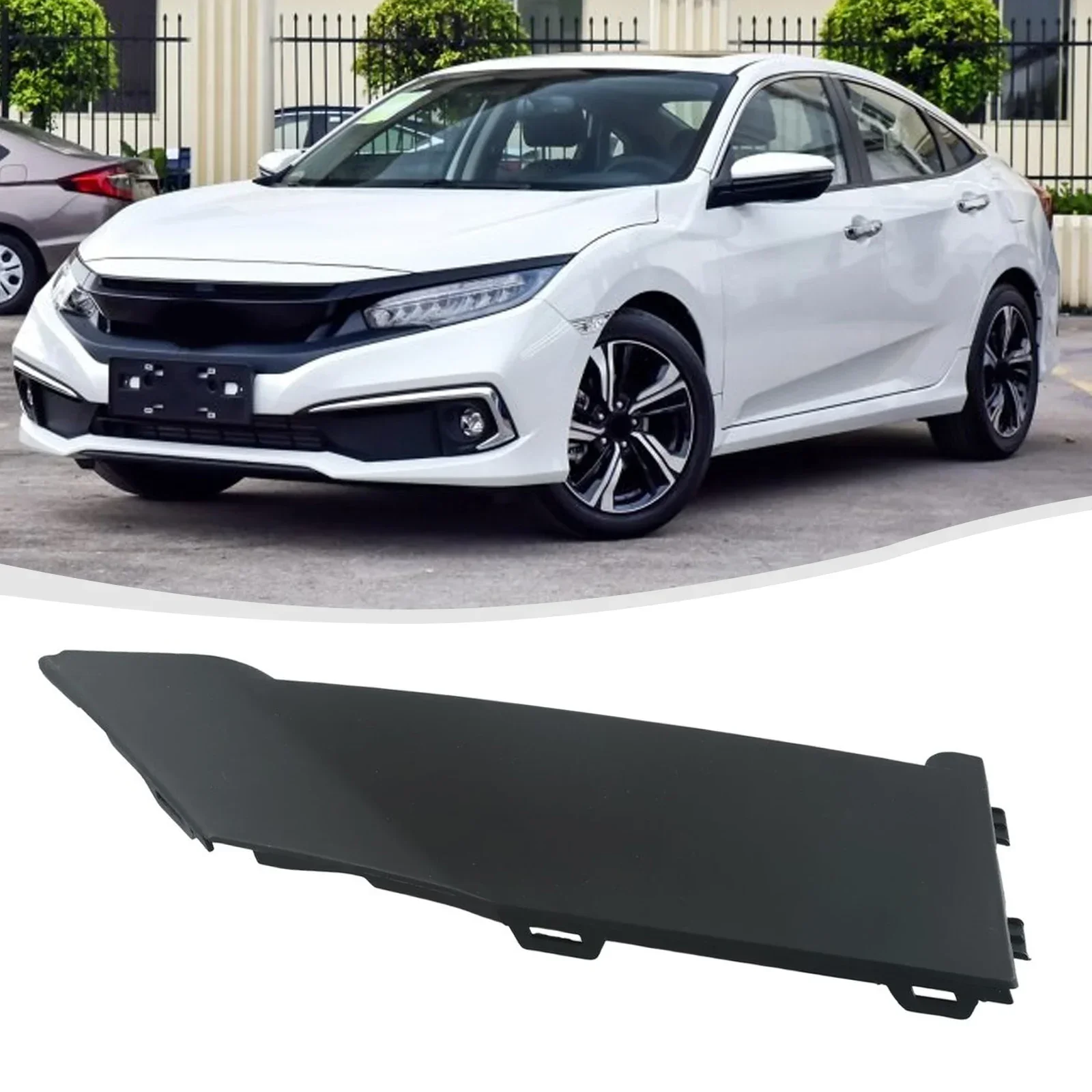 1pc Car Front Left R-Adar Cap Front Bumper R-adar Cover Plastic Replacement Fit For Honda For Civic 2019-2020 #71109-TBA-A50